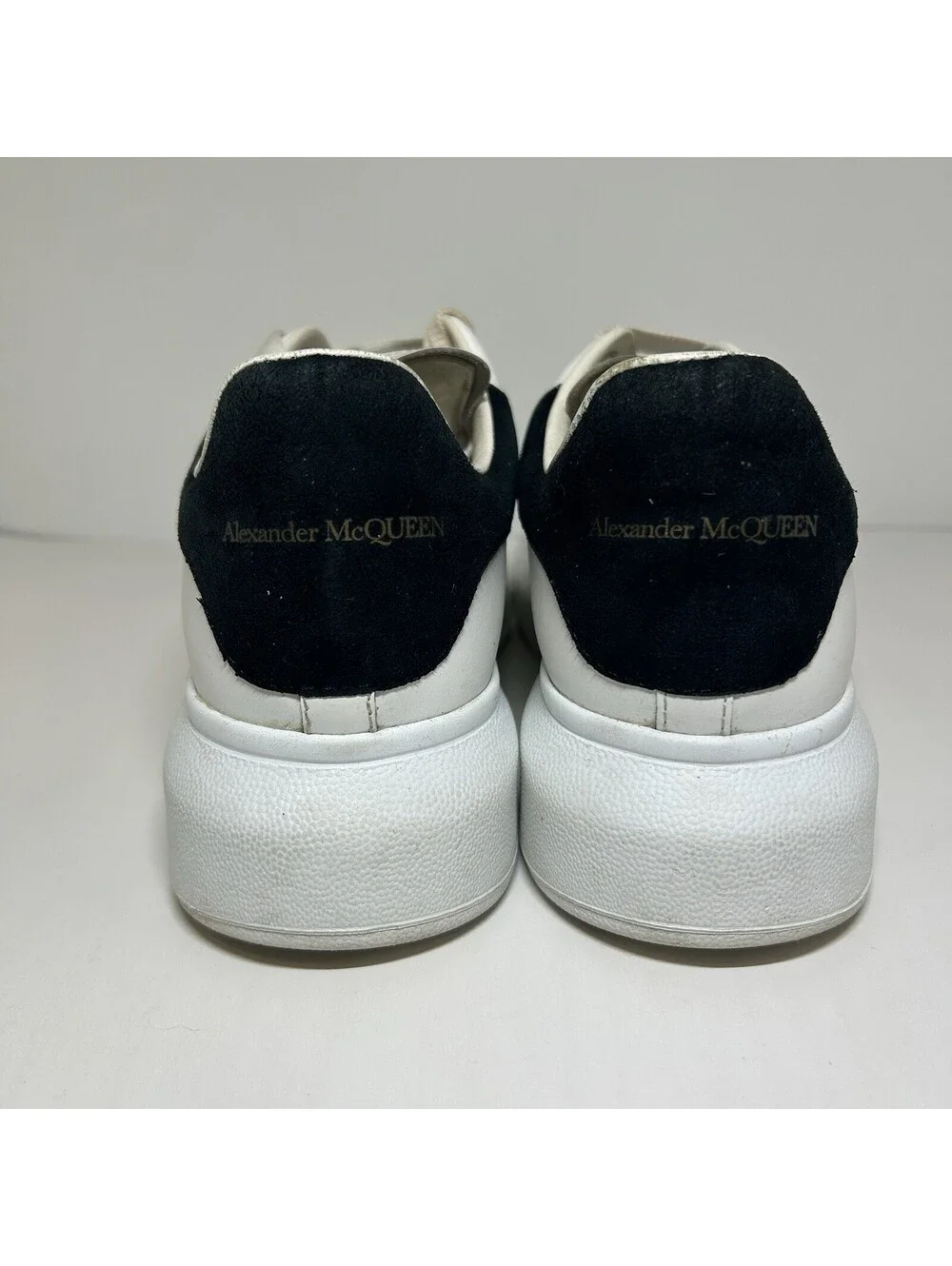 Alexander McQueen Oversized Sneaker White Leather Black Heel - Size 36 (6US)